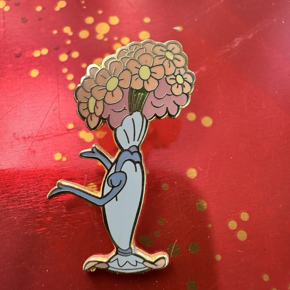 DLR GWP Beauty and the Beast Map Pin - Flower Vase Disney Pin 14163